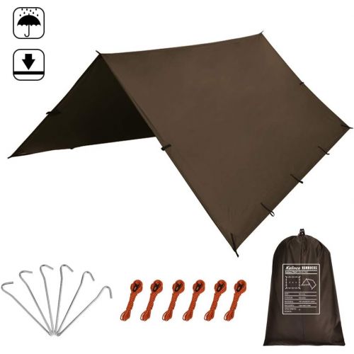  KALINCO 10X10FT/10X15FT,Tent Tarp,Picnic Mat Camping Tarp Tent Hammock Tarp, pu Waterproof Camping tarp Tent Rain Fly Picnic Mat Survival Shelter Sunshade