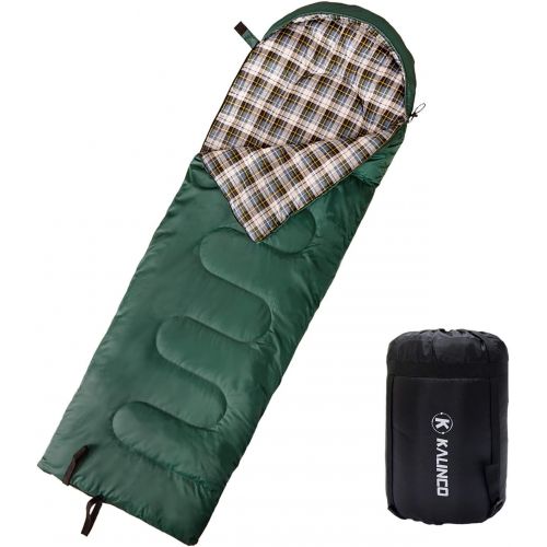  KALINCO Sleeping Bags for Adults Cotton Flannel Lightweight- Compact 3 Season Waterproof for Adults & Kids Compression Camping Equipment for Travel Hiking, Traveling, Indoors and O