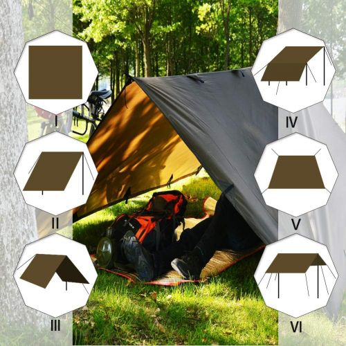  KALINCO 10X10FT/10X15FT,Tent Tarp,Picnic Mat Camping Tarp Tent Hammock Tarp, pu Waterproof Camping tarp Tent Rain Fly Picnic Mat Survival Shelter Sunshade