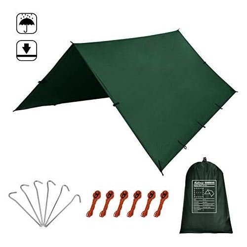  KALINCO 10X10FT/10X15FT,Tent Tarp,Picnic Mat Camping Tarp Tent Hammock Tarp, pu Waterproof Camping Tarp Tent Rain Fly Picnic Mat Survival Shelter Sunshade