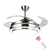 KALRI 42 Modern Ceiling Fan with LED Light Kit and Remote Control Fan Chandelier Lamp LED Invisible Ceiling Light Dining Room