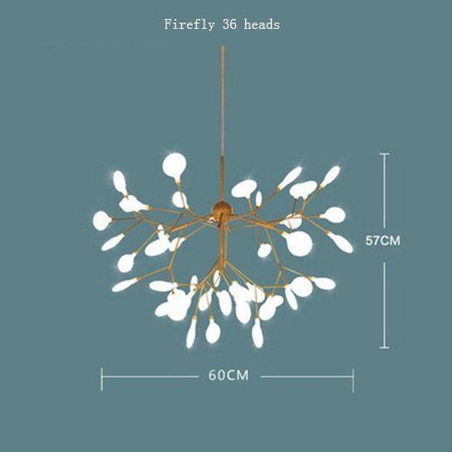  KALRI Modern Sputnik Firefly Chandelier Pendant Lighting Fixture Ceiling Light G4 Light (23.6X22- 36Heads)