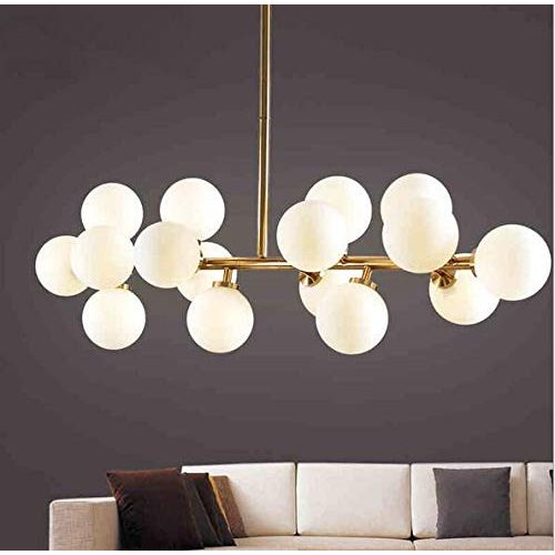  KALRI Modern Modo 16 Round Glass DNA LED Chandelier Pendant Lamp Ceiling lamp Fixture (Gold) (4.7 Lampshade)