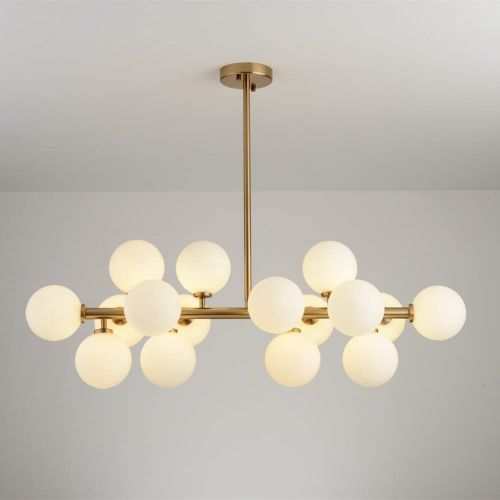  KALRI Modern Modo 16 Round Glass DNA LED Chandelier Pendant Lamp Ceiling lamp Fixture (Gold) (4.7 Lampshade)