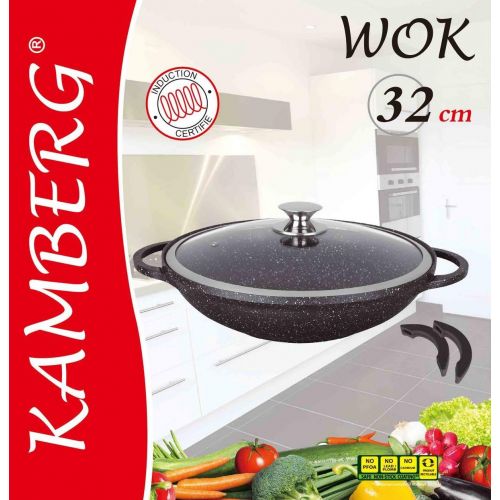  KAMBERG Wok, Aluguss, grau, 32 x 32 x 8,5 cm