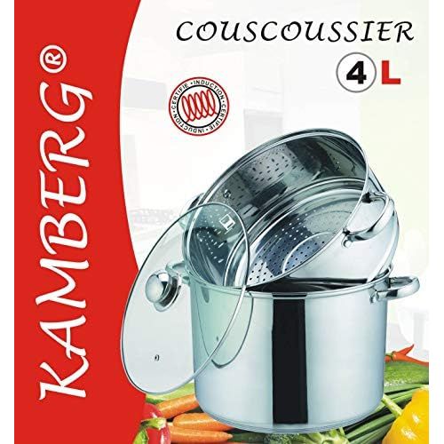  Kamberg Couscous-Topf Edelstahl, Edelstahl, rostfrei, 4 Litres