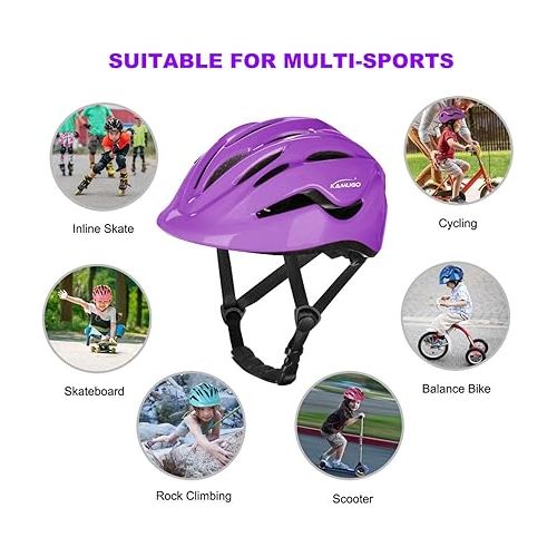  KAMUGO Kids Helmet, Toddler Bike Helmet for Girls Boys Ages 2-8 Years Old, Children Adjustable Helmets Suitable for Skateboard Bicycle Scooter Inline Roller Skate Rollerblading Cycling Multi-Sports