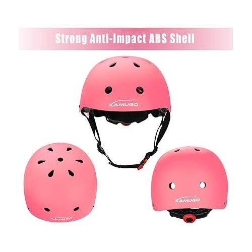  KAMUGO Kids Bike Helmet,Toddler Helmet Adjustable Kids Bicycle Helmet Girls Or Boys Ages 2-8/8-14 Years Old Multi-Sports for Cycling Skateboard Scooter