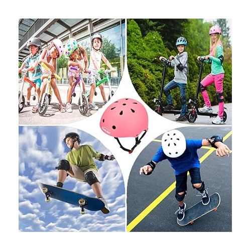  KAMUGO Kids Bike Helmet,Toddler Helmet Adjustable Kids Bicycle Helmet Girls Or Boys Ages 2-8/8-14 Years Old Multi-Sports for Cycling Skateboard Scooter
