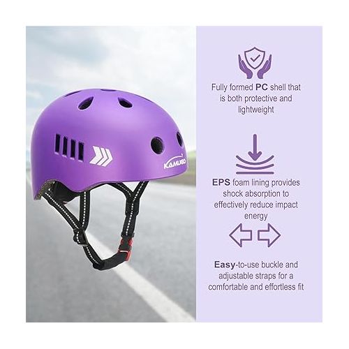  KAMUGO Toddler Helmet Kids Bike Helmet for Ages 2-8 Years Girls Boys,Child Adjustable Helmet Multi-Sport Bicycle Skateboard Skating Scooter Cycling Rollerblade Inline Roller