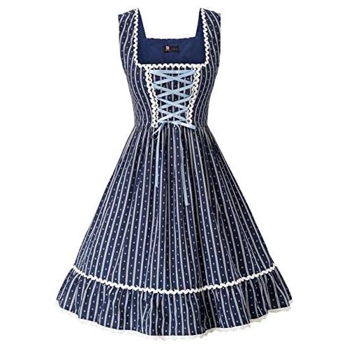  할로윈 용품KANCY KOLE Womens German Dirndl Dress Bavarian Oktoberfest Costumes 3 Pieces