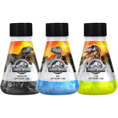  KBrands Kangaroo 12 Pack Slime Toy (Jurassic World Slime), Dinosaur Slime, Trex, Velociraptor Blue and Indoraptor Cryptogenic Slime, 5 OZ Bottles, Jurassic World Fallen Kingdom Girls or Bo