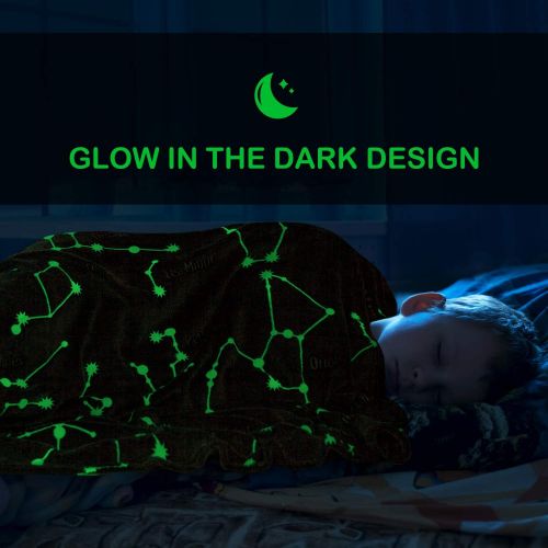  [아마존베스트]Kanguru Glow in The Dark Constellation Blanket, Christmas Thanksgiving Blanket Gifts for Birthday Kids Women Girls Boy Best Friend