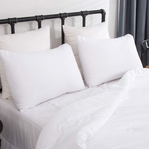  [아마존베스트]karever Solid White Comforter Set Twin Reversible Pure White Beddig Soft Durable Quilt Set for Kids Teens Adult Durable Lightweight