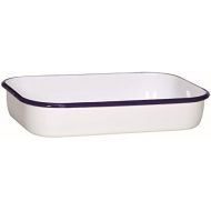 Karl Krueger 14136/B Brat-Back-und Lasagneform Husum 36 cm Auflauf, Backform, weiss mit blauem rand, 36 x 23 x 7 cm