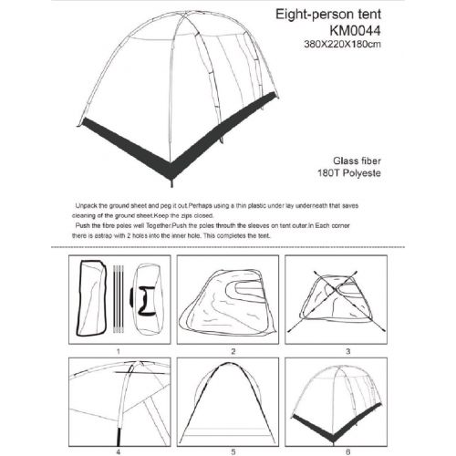  KARMAS PRODUCT Outdoor Easy Setup 8 Person Large Family Tent with Portable Bag for Camping Hiking Travelling Backpacking