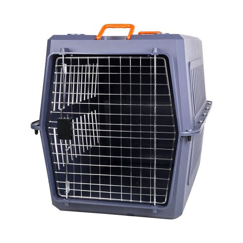  KARMAS PRODUCT 4 Size Plastic Cat & Dog Carrier Cage with Chrome Door Portable Pet Box Airline Approved