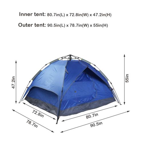  KARMAS PRODUCT Instant Automatic Pop Up Outdoor Tent Sun Shelter 2 in 1 Lightweight Portable Tent with Carry Bag, for Camping Hiking Traveling Fishing Beach