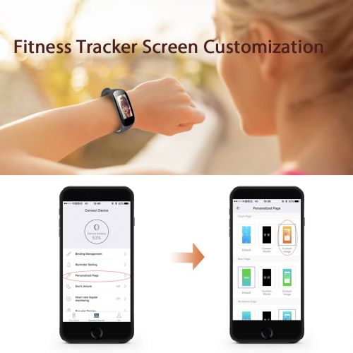  KARSEEN Fitness Tracker H2 Plus Waterproof Smart Watch with Color OLED Screen Heart Rate Monitor,Pedometer,Sleep Monitor,Step Calorie Counter Activity Tracker for Men Women