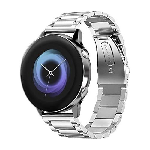  Kartice Bands Compatible with Samsung Galaxy Watch 3 41mm Bands Galaxy Watch Active 2 44mm Bands 20mm Solid Stainless Steel Metal Band for Galaxy Active 2 40mm Band (Silver)