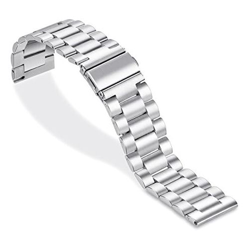  Kartice Bands Compatible with Samsung Galaxy Watch 3 41mm Bands Galaxy Watch Active 2 44mm Bands 20mm Solid Stainless Steel Metal Band for Galaxy Active 2 40mm Band (Silver)