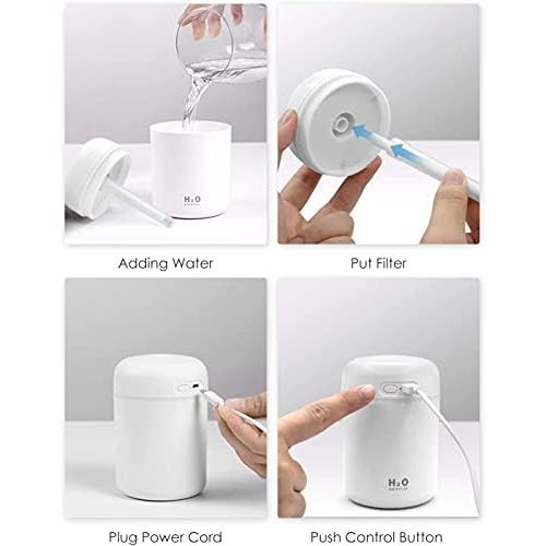  [아마존베스트]Z LtYioe Mini Cool Humidifier, Colourful USB Desktop Humidifier for Car, Office, Bedroom, etc. Automatic shutdown, 2 mist modes, super quiet.