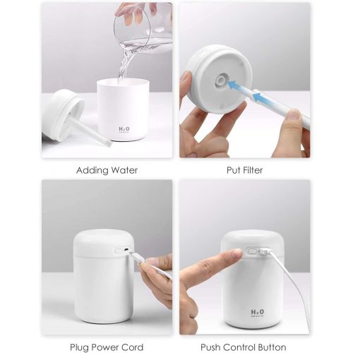  [아마존베스트]Z LtYioe Mini Cool Humidifier, Colourful USB Desktop Humidifier for Car, Office, Bedroom, etc. Automatic shutdown, 2 mist modes, super quiet.