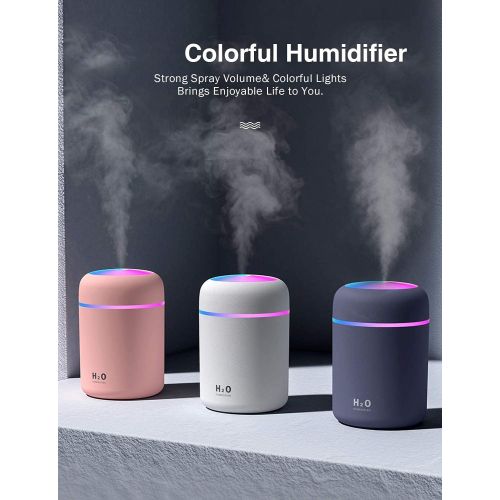  [아마존베스트]Z LtYioe Mini Cool Humidifier, Colourful USB Desktop Humidifier for Car, Office, Bedroom, etc. Automatic shutdown, 2 mist modes, super quiet.