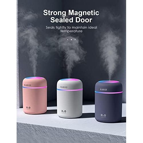  KARUQI LtYioe Mini Cool Humidifier, Colourful USB Desktop Humidifier for Car, Office, Bedroom, etc. Automatic shutdown, 2 mist modes, super quiet.