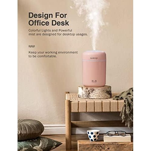  KARUQI LtYioe Mini Cool Humidifier, Colourful USB Desktop Humidifier for Car, Office, Bedroom, etc. Automatic shutdown, 2 mist modes, super quiet.