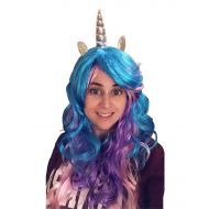 KASTE kaste Women Princess Rainbow Unicorn Wig Long Curly Hair Wigs Halloween Party Cosplay