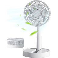 Portable Desk Fan, USB Battery Operated Fan with 4 Speeds Strong Airflow, Foldable Personal Fan for Bedroom, Small Travel Fan for Outdoor