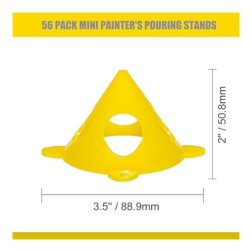  KATA 56Pack Pyramid Stands Painter's Painting Stands, Mini Cone Paint Stands for Canvas and Door Risers Support, Paint Pouring Suppliers, Cabinet Paint for Painter Elevated, Canvas Stand