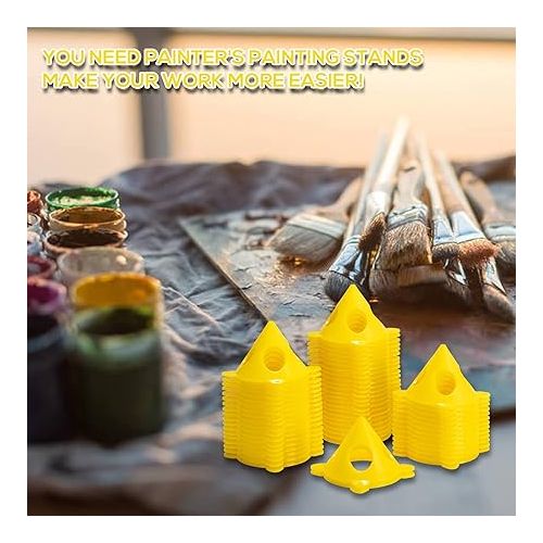  KATA 56Pack Pyramid Stands Painter's Painting Stands, Mini Cone Paint Stands for Canvas and Door Risers Support, Paint Pouring Suppliers, Cabinet Paint for Painter Elevated, Canvas Stand