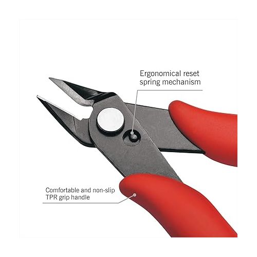  KATA 5 Inch Micro Wire Cutter, Precision Mini Flush Cutters and Clean Cut Pliers for Electronics, Model, Jewelry, Model Kits, Red