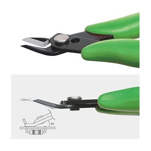  KATA 5 Inch Micro Wire Cutter, Precision Mini Flush Cutters and Clean Cut Pliers for Electronics, Model, Jewelry, Model Kits, Green