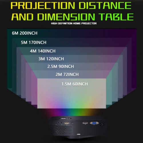  KATAIMUZI 2018Projectors Mini Projectors HD 1080P Portable Video Projector LED Multimedia Home Theater Movie Projector 1500 Lumens LCD Mini Projector with 200 inch Giant Image