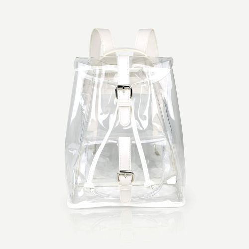  KAVIAR Clear Backpack Mini Small Stadium Approved Bag for Women Girls NFL NCAA Football Games PGA NASCAR MLB Baseball Concerts Festivals Events BPA Free PVC (White)