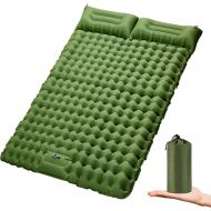 KAYOTA Double Sleeping Pad for Camping Inflatable 2 Person Sleeping Mat with Built-in Pump, Foot Press Ultralight Extra Thick Camping Mat with Pillow for Backpacking, Traveling, Hiking, D