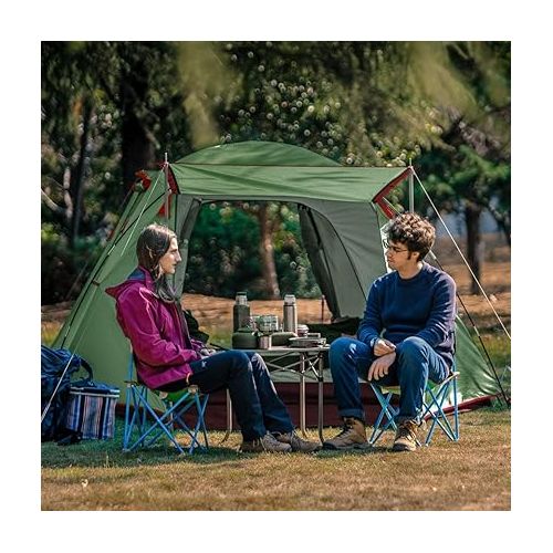  KAZOO 2／4 Person Camping Tent Outdoor Waterproof Family Large Tents 2/4 People Easy Setup Tent with Porch Double Layer