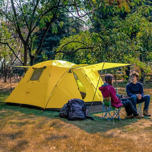  Kazoo 2／4 Person Camping Tent Outdoor Waterproof Family Large Tents 2/4 People Easy Setup Tent with Porch Double Layer