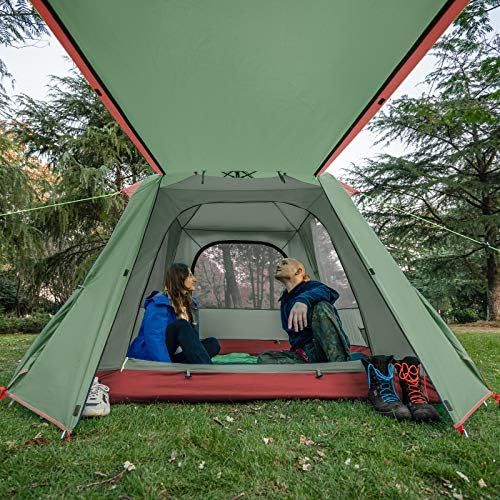  KAZOO Family Camping Tent Large Waterproof Pop Up Tents 3/4 Person Room Cabin Tent Instant Setup with Sun Shade Automatic Aluminum Pole