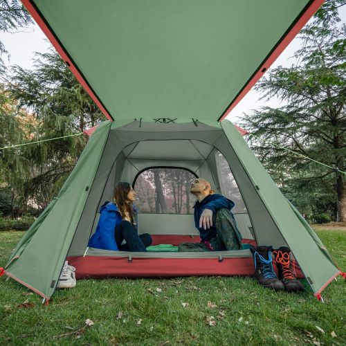  KAZOO Family Camping Tent Large Waterproof Pop Up Tents 3/4 Person Room Cabin Tent Instant Setup with Sun Shade Automatic Aluminum Pole