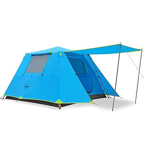  KAZOO Family Camping Tent Large Waterproof Pop Up Tents 4/6 Person Room Cabin Tent Instant Setup with Sun Shade Automatic Aluminum Pole