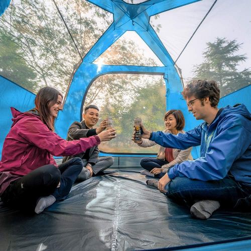  KAZOO Family Camping Tent Large Waterproof Pop Up Tents 4/6 Person Room Cabin Tent Instant Setup with Sun Shade Automatic Aluminum Pole