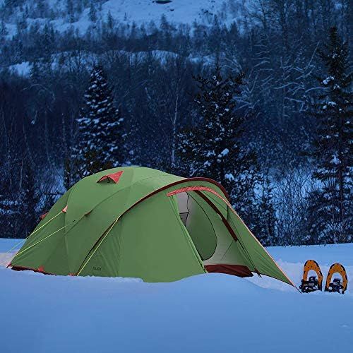  KAZOO Waterproof Backpacking Tent Ultralight 4 Person Lightweight Camping Tents 4 People Hiking Tents Aluminum Frame Double Layer