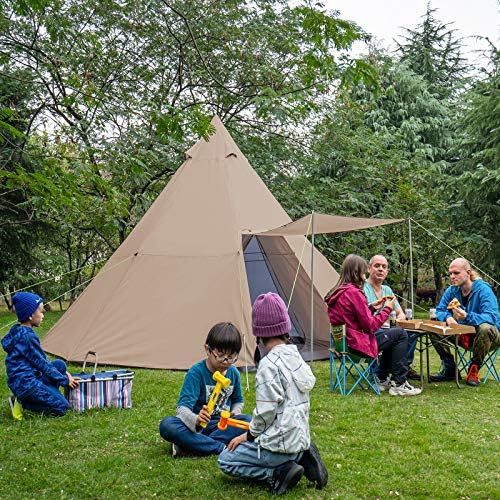  KAZOO Family Camping Tent Large Waterproof Tipi Tents 8 Person Room Teepee Tent Instant Setup Double Layer