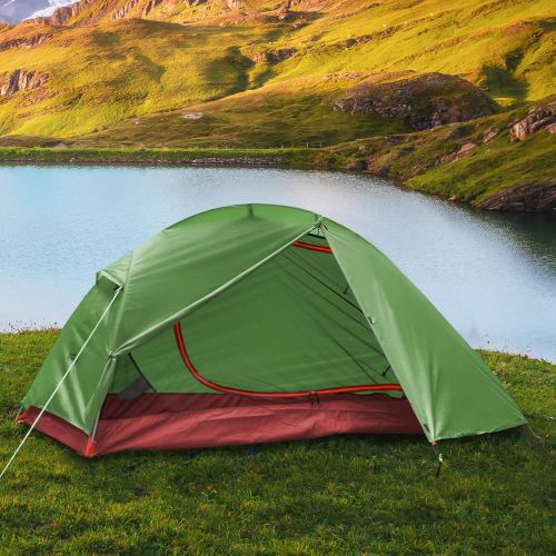  KAZOO Waterproof Backpacking Tent Ultralight 1 Person Lightweight Camping Tents 1 People Hiking Tents Aluminum Frame Double Layer (Eco-Friendly Fabric)