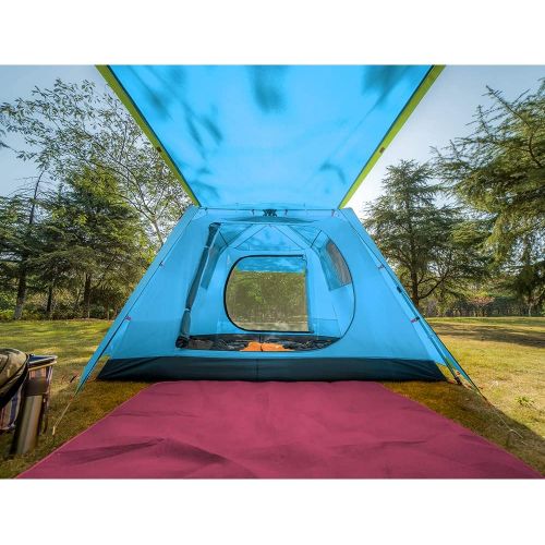  [아마존베스트]KAZOO Family Camping Tent Large Waterproof Pop Up Tents 4/6/8 Person Room Cabin Tent Instant Setup with Sun Shade Automatic Aluminum Pole