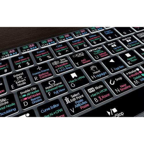  KB Covers DaVinici Resolve Backlit Pro Aluminum Keyboard for Windows (US English)